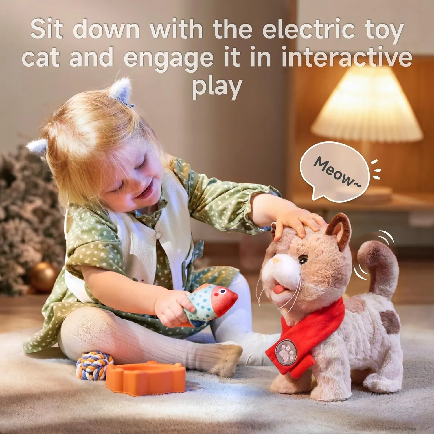 🐱 Interactive TUMAMA Toy Cat for Kids - Entertaining, Plush, and Educational