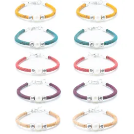 10 units Natural With plastic Pearl Beads Women Bracelet BR-100-MIX-10