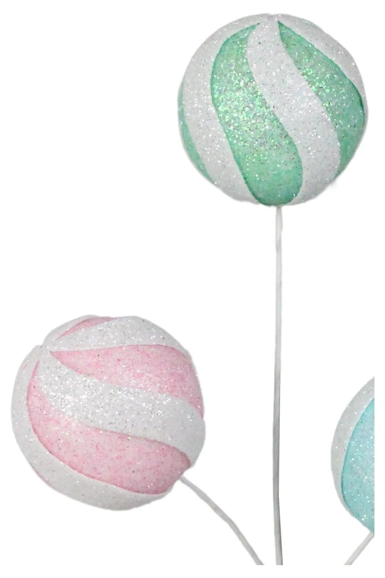 11" Glitter Ball Spray: Mint/Pink/Blue