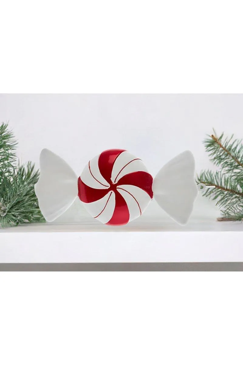 12" Red and White Peppermint Candy Ornament