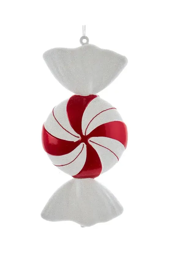 12" Red and White Peppermint Candy Ornament
