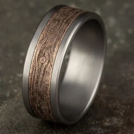 14K Rose Gold and Tantalum Log Knot Band