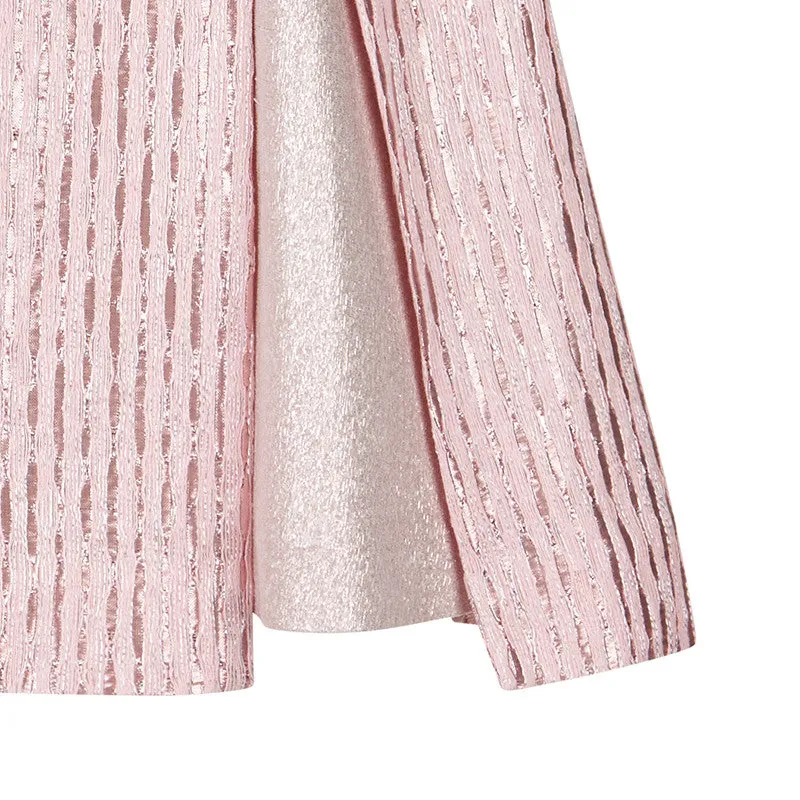 170115C-Pink Split Godet Skirt