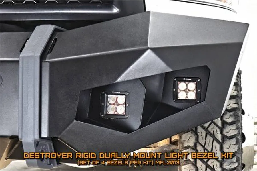 2010-23 GMC Sierra 2500HD & 3500 LOD Offroad Offroad Destroyer Truck Rigid Dually, Black Textured, Light Bezel Kit