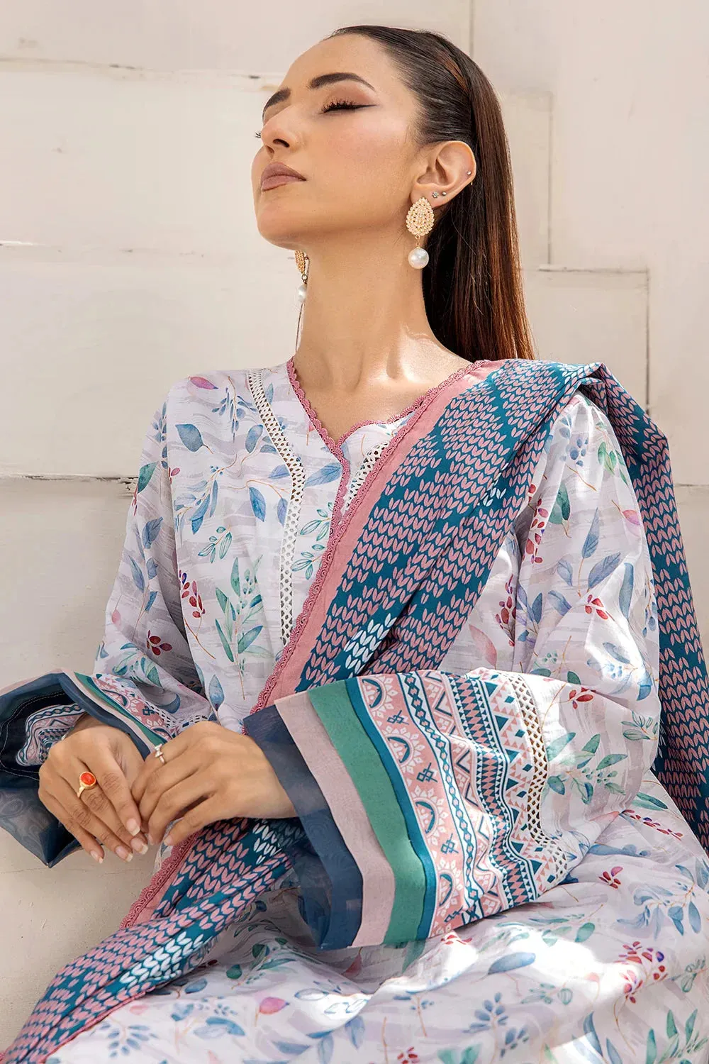 3PC Printed Unstitched Lawn Suit KLA-2422