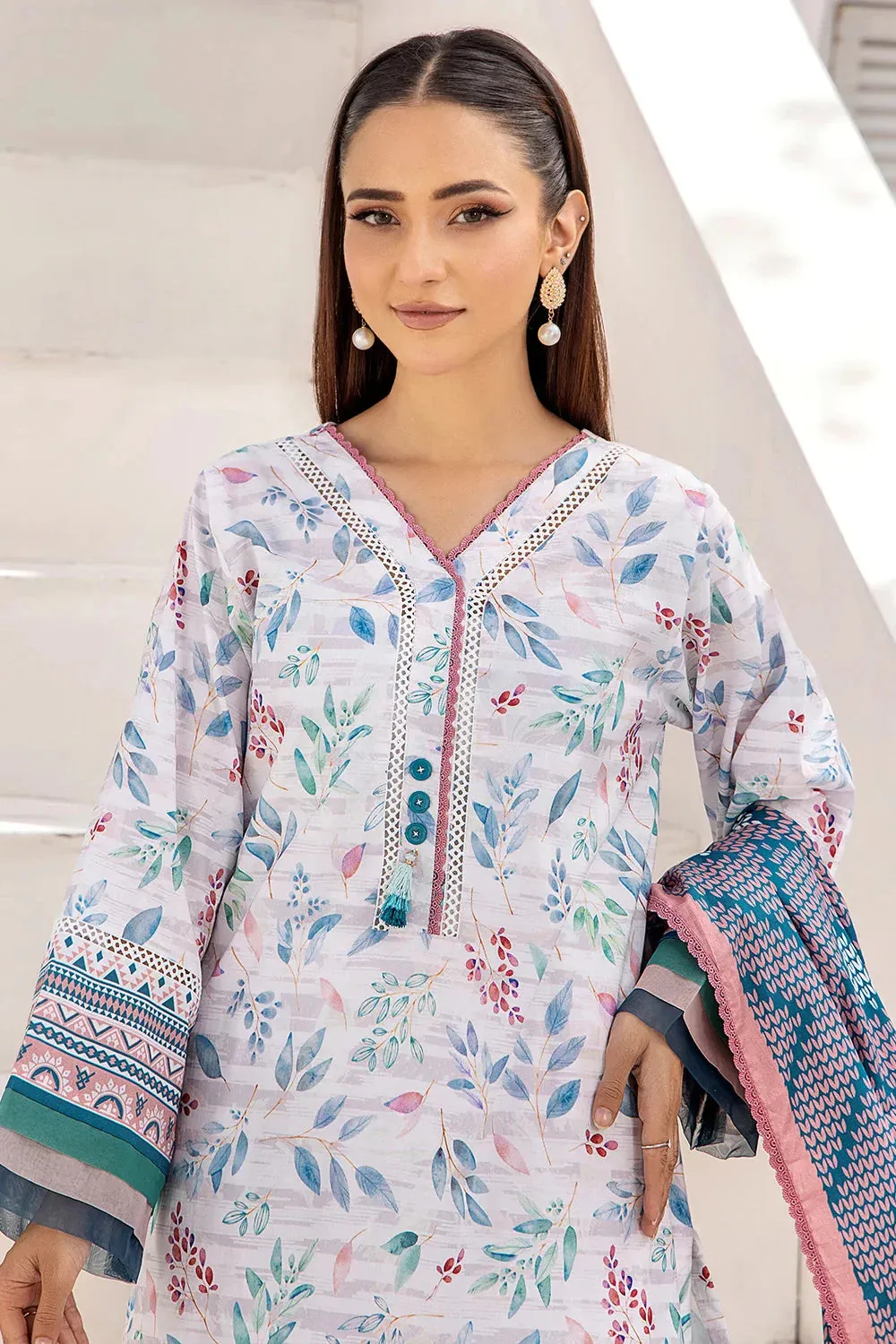 3PC Printed Unstitched Lawn Suit KLA-2422