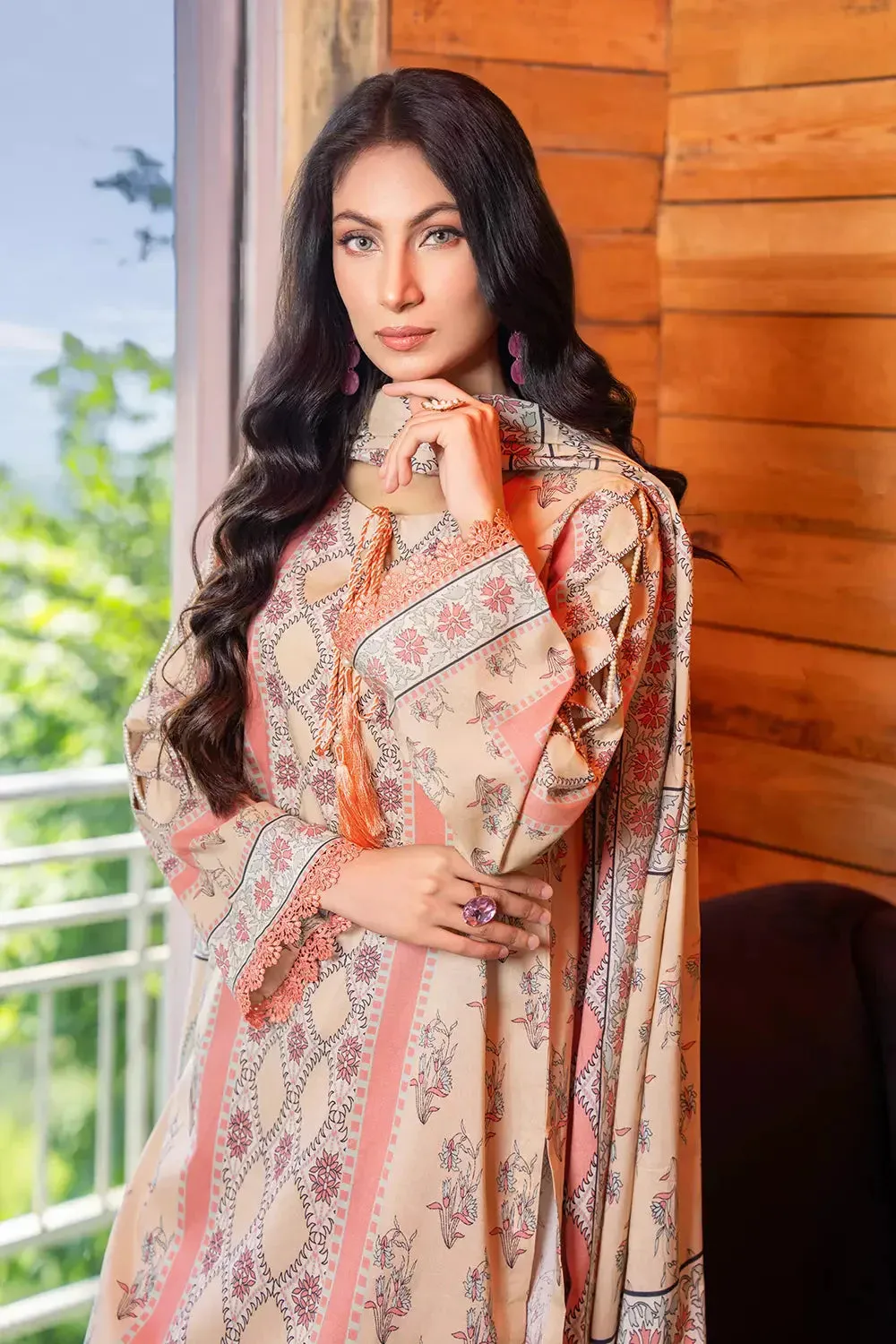3PC Printed Unstitched Lawn Suit KLA-2757