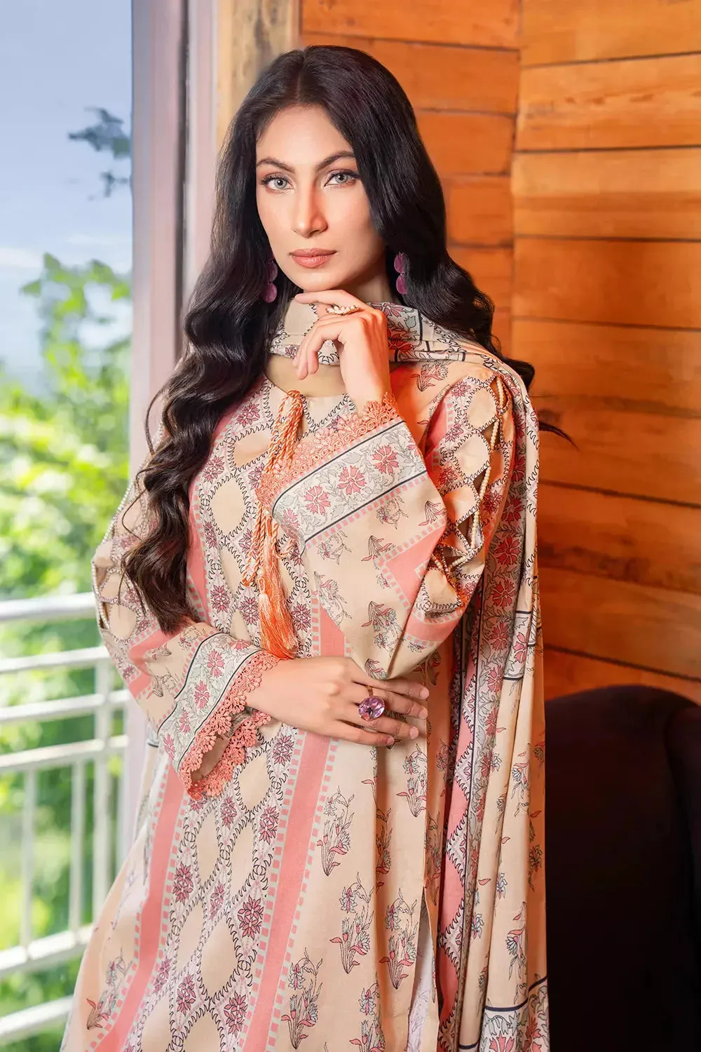 3PC Printed Unstitched Lawn Suit KLA-2757