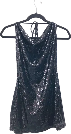 4th Reckless Black Sequin Mini Dress UK 6