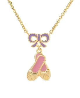 517N-PP-2T, Ballerina Slippers & Bow Necklace