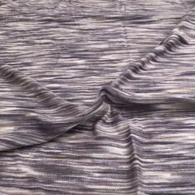 66" Purple, White, & Gray Space Dyed 100% Bamboo Knit Fabric By the Yard