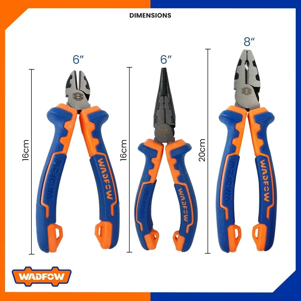 6"/160mm / 8"200mm Set of 3PCS High Leverage Pliers Set WPS0613
