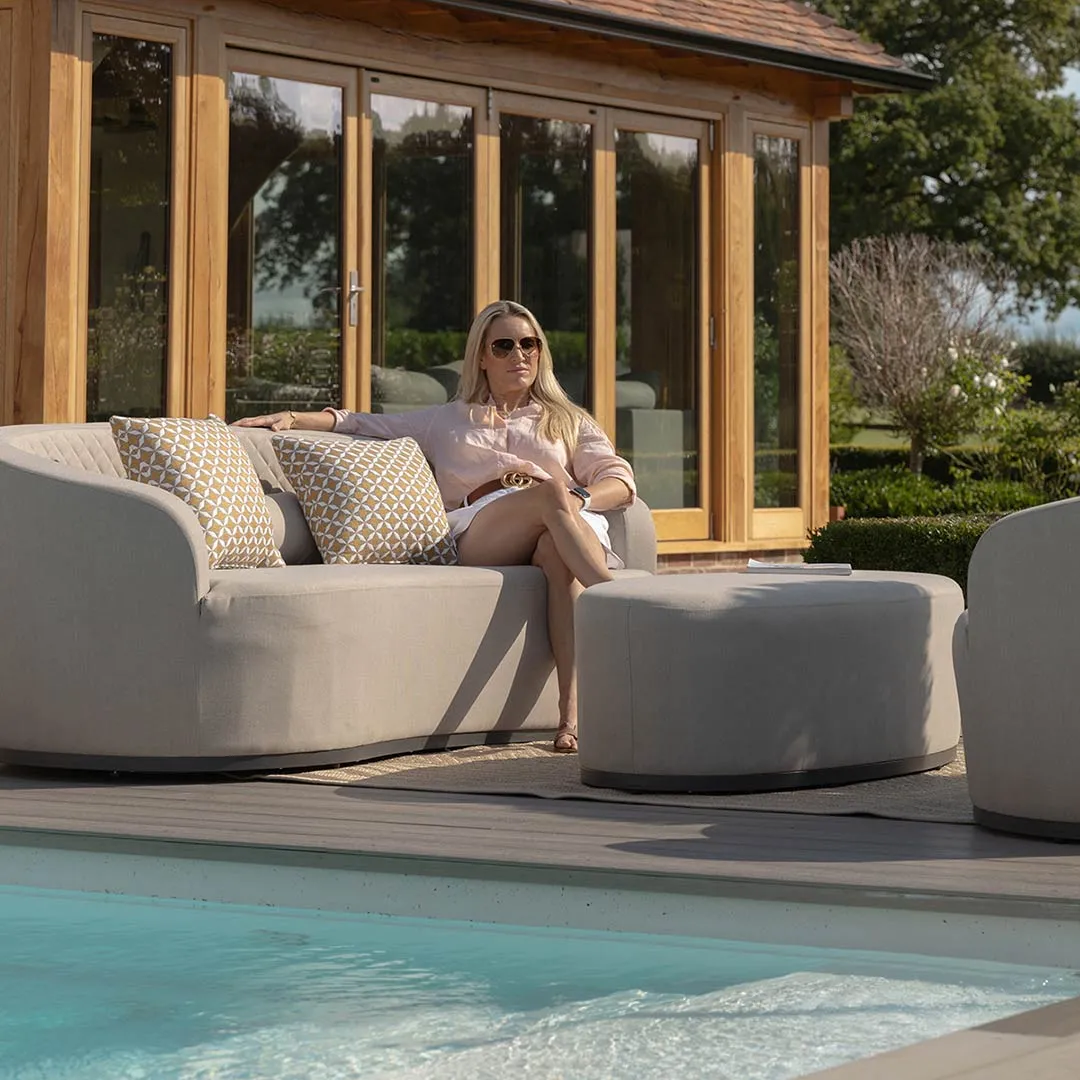 Ambition Curve 3 Seater Sofa Daybed With Footstool in Oatmeal