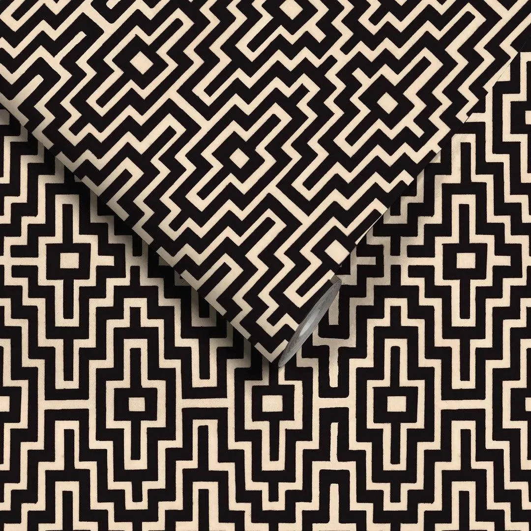 Ankara Geometric Wallpaper - Soot