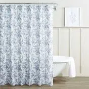 Annalise Floral Shadow Grey Shower Curtain