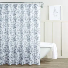 Annalise Floral Shadow Grey Shower Curtain