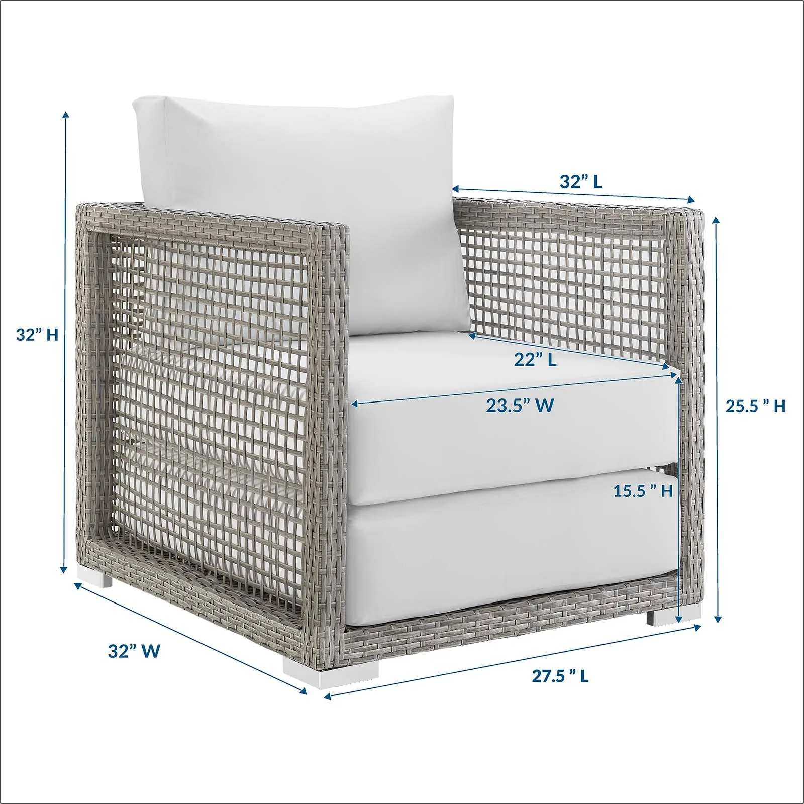 Aura Rattan Outdoor Patio Armchair by Modway
