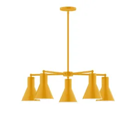 Axis Flare 5-Light LED Chandelier in Bright Yellow