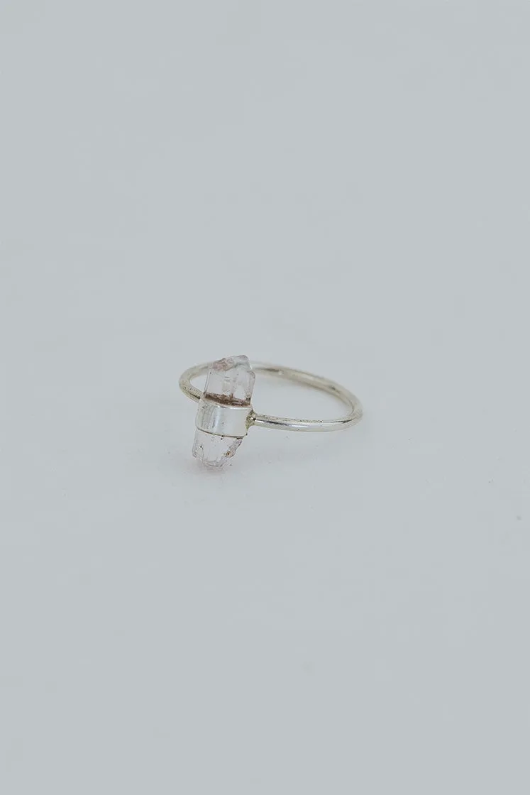 Banded Crystal Ring - Pink Tourmaline | Sterling Silver