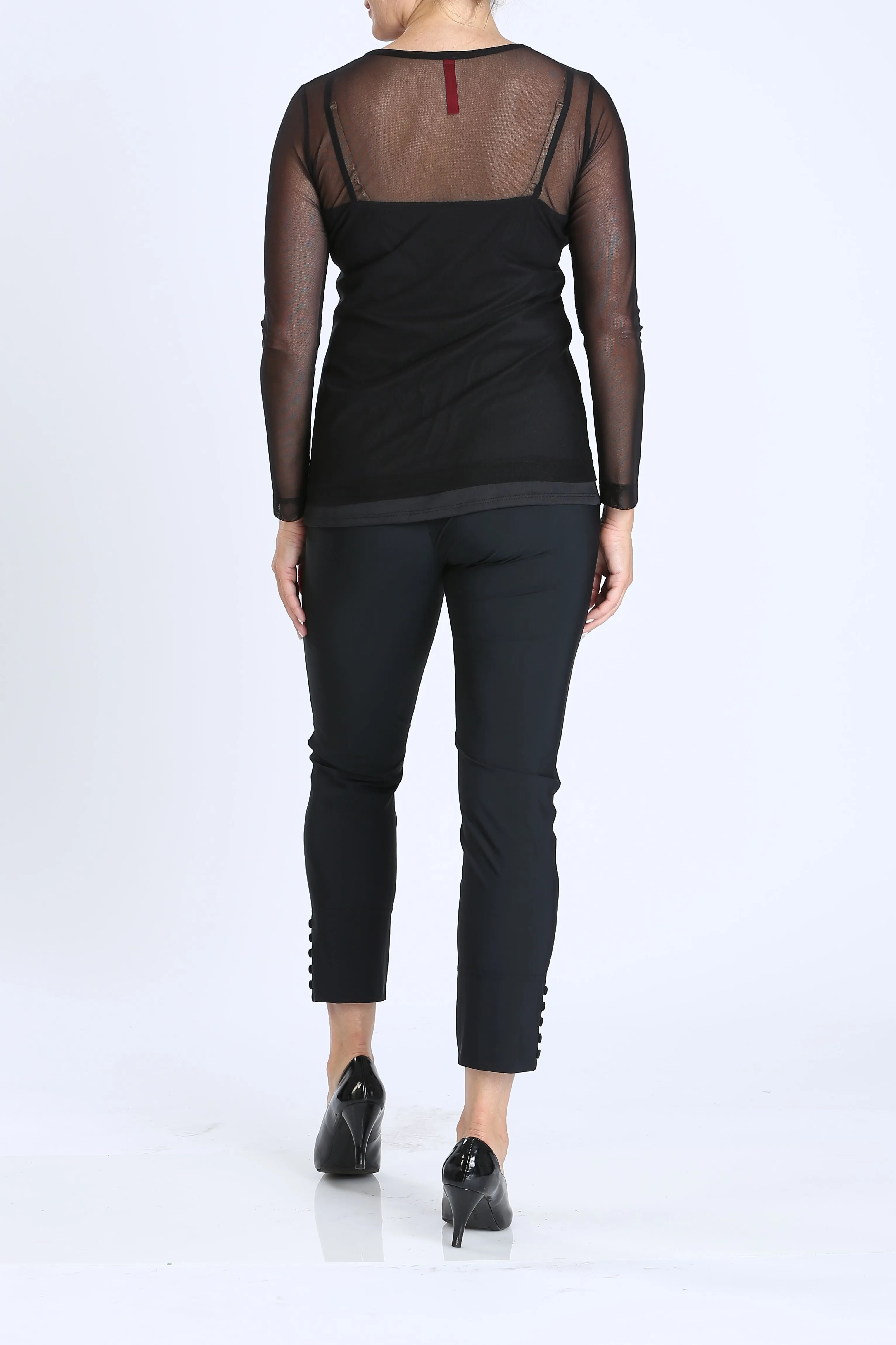 Basic Mesh Long Sleeve Top