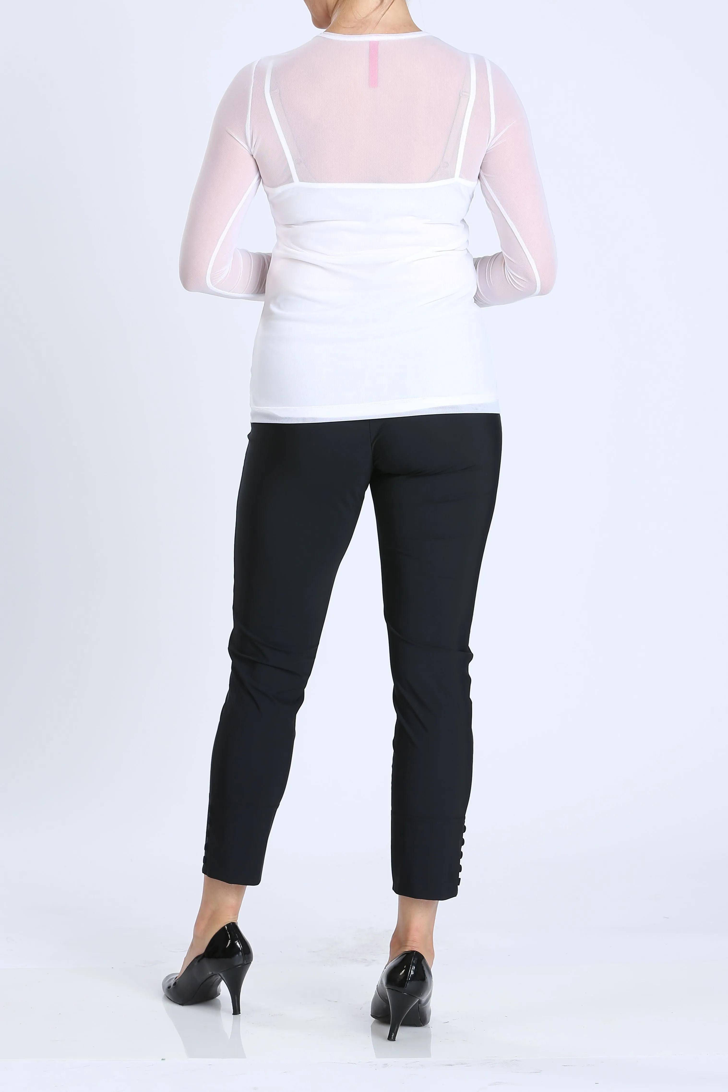 Basic Mesh Long Sleeve Top