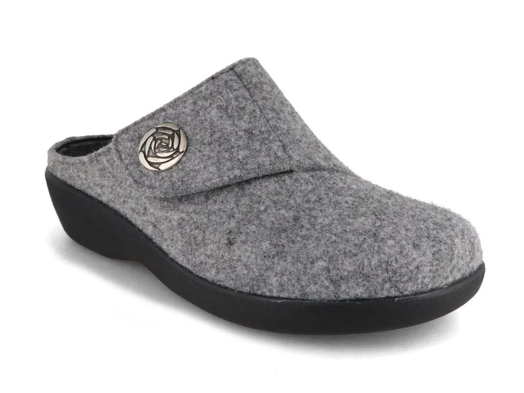 Berkemann BERKOFLEX Women Velcro Clogs 'Teresa', light gray