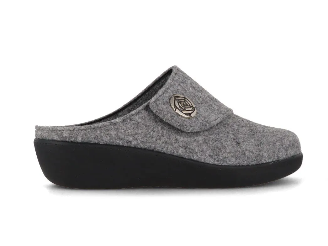 Berkemann BERKOFLEX Women Velcro Clogs 'Teresa', light gray
