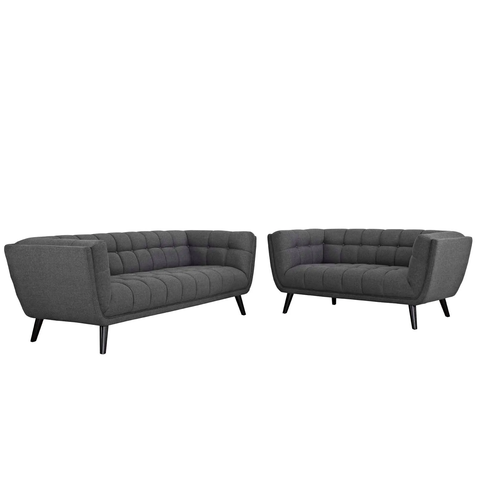Bestow 2 Piece Upholstered Fabric Sofa and Loveseat Set by Modway