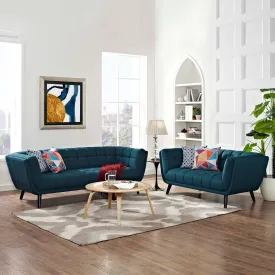 Bestow 2 Piece Upholstered Fabric Sofa and Loveseat Set by Modway