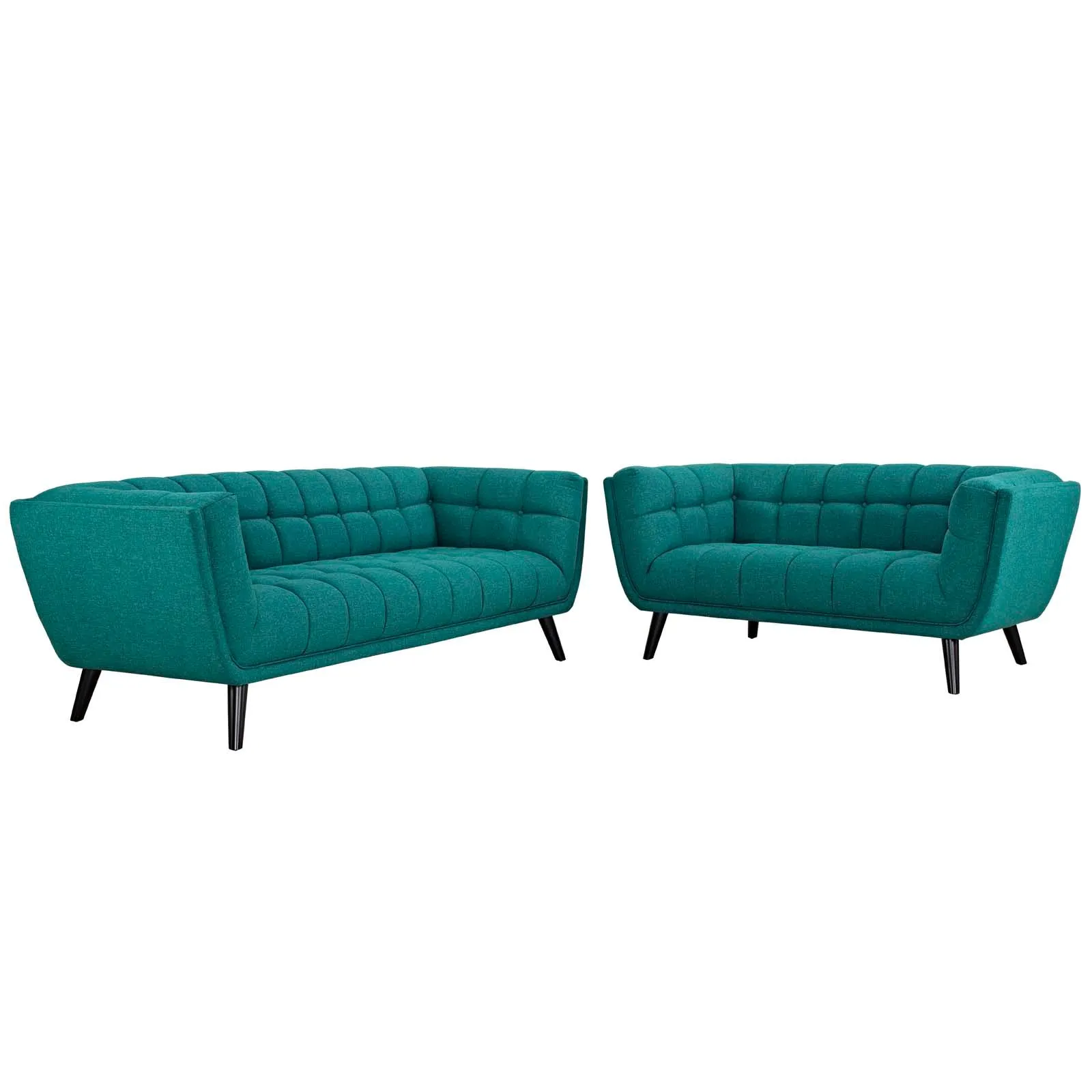 Bestow 2 Piece Upholstered Fabric Sofa and Loveseat Set by Modway