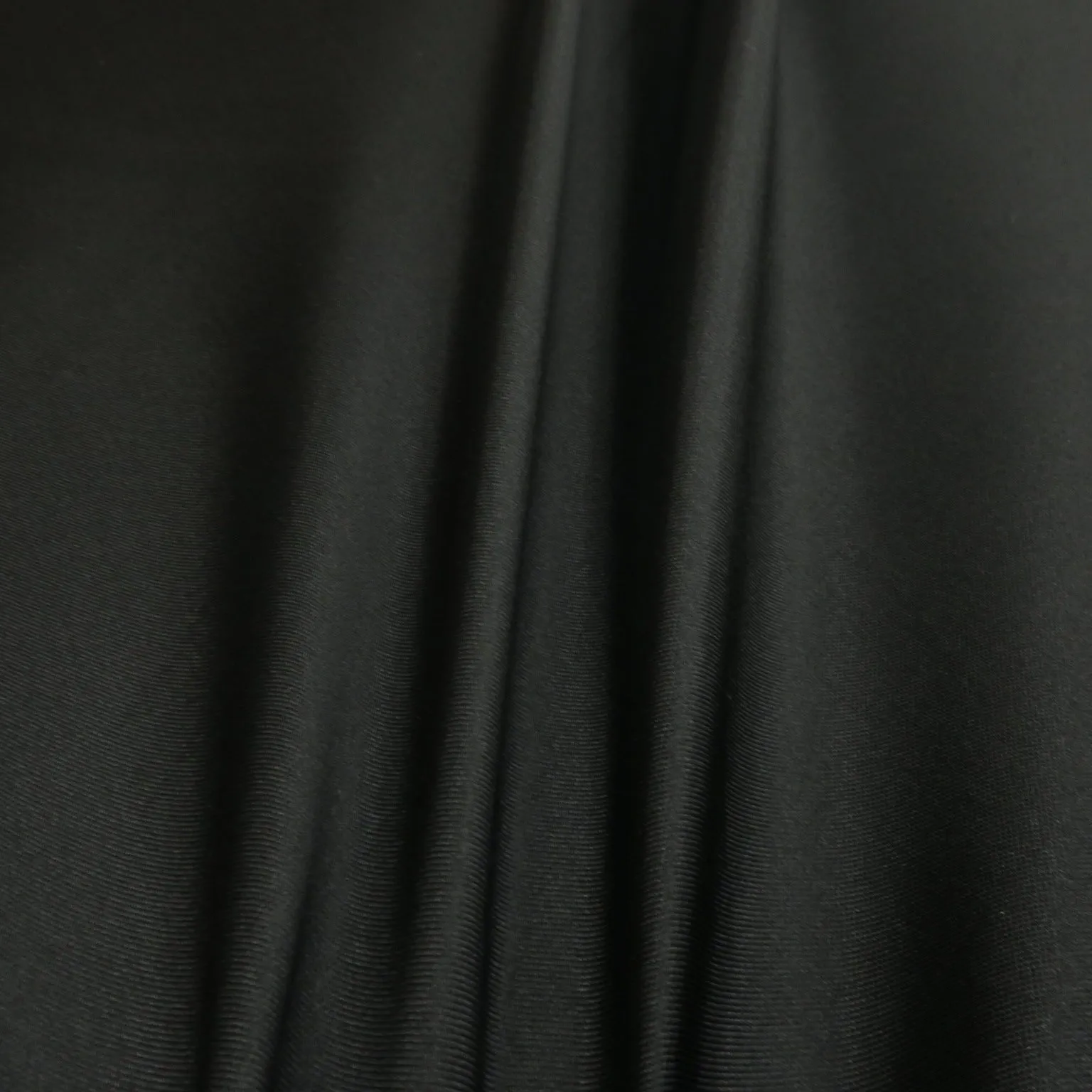Black Solid Silk Mikado Fabric