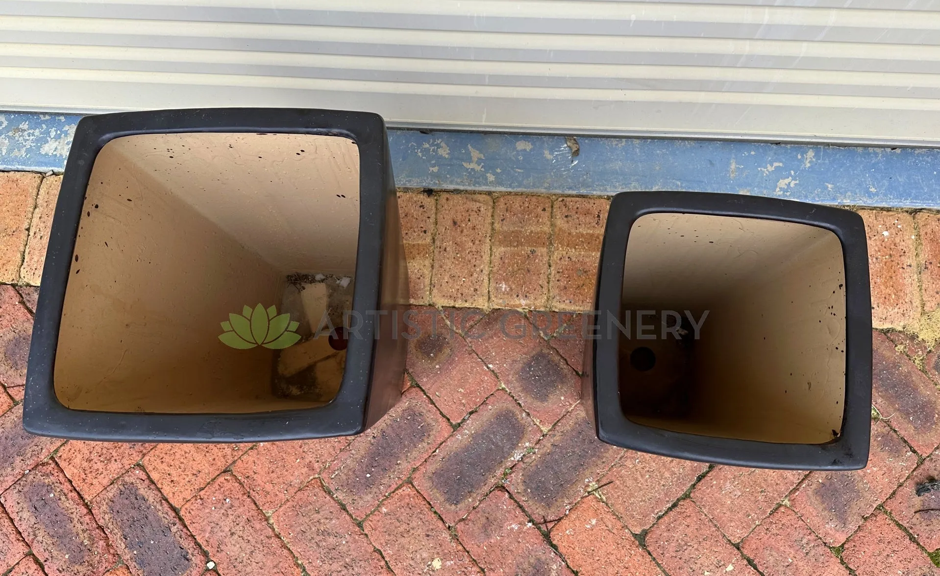 Black Square Tapered Planter Matt Finish - Square (Ceramic) CER0022