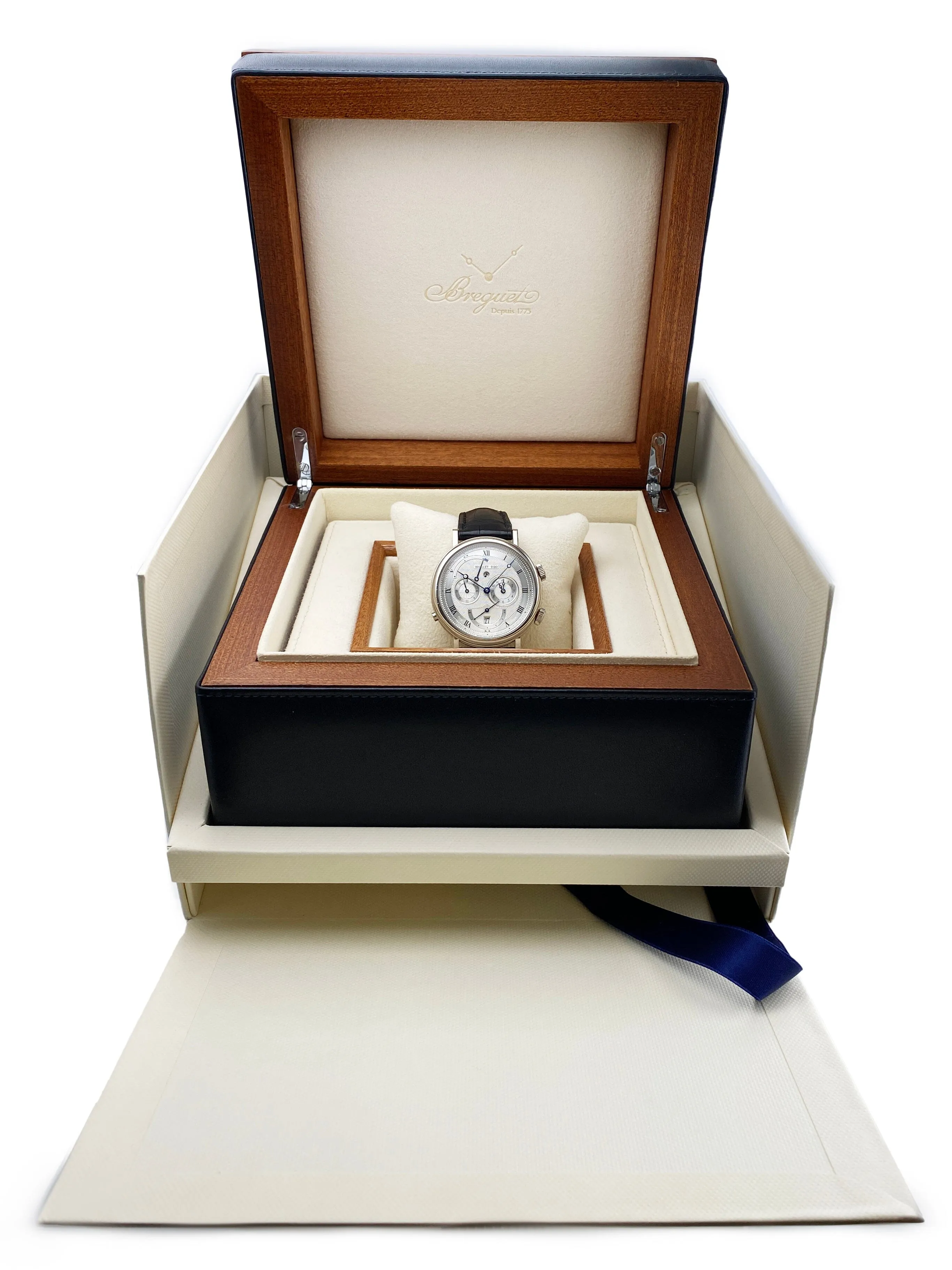 Breguet Classique 5707 18K White Gold Mens Watch With Box