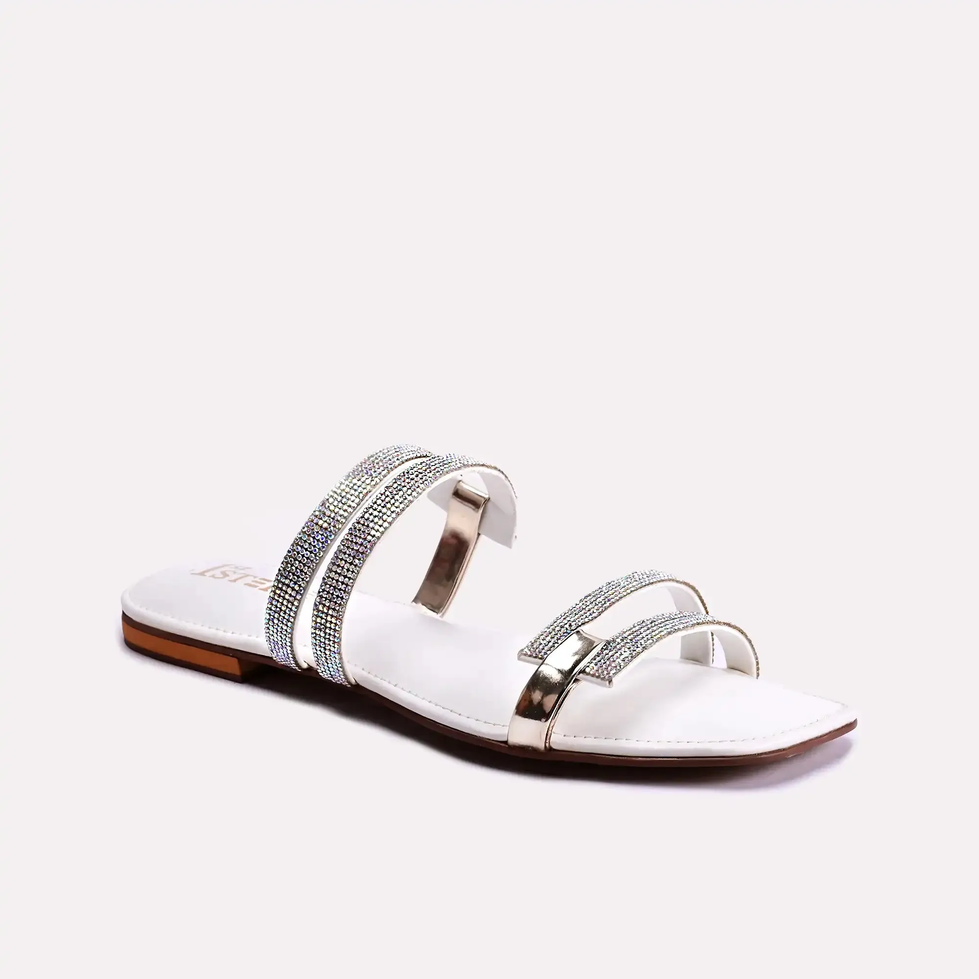 Caroline White Fancy Slippers 0411699