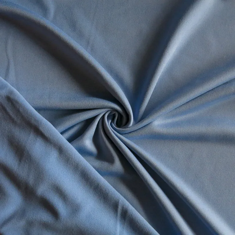 Chambray Blue Micro Velour Polartec Fleece Knit Fabric