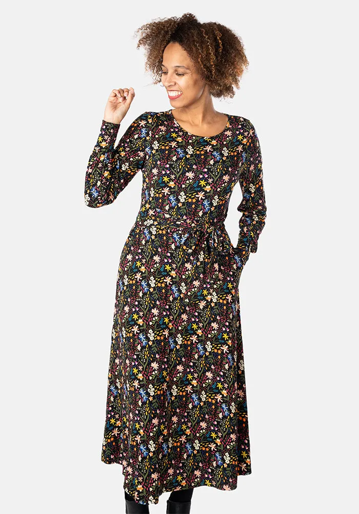 Chase Ditsy Floral Print Viscose Midi Dress