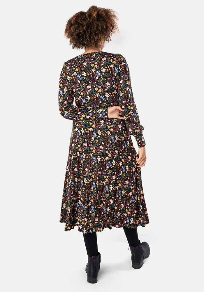 Chase Ditsy Floral Print Viscose Midi Dress