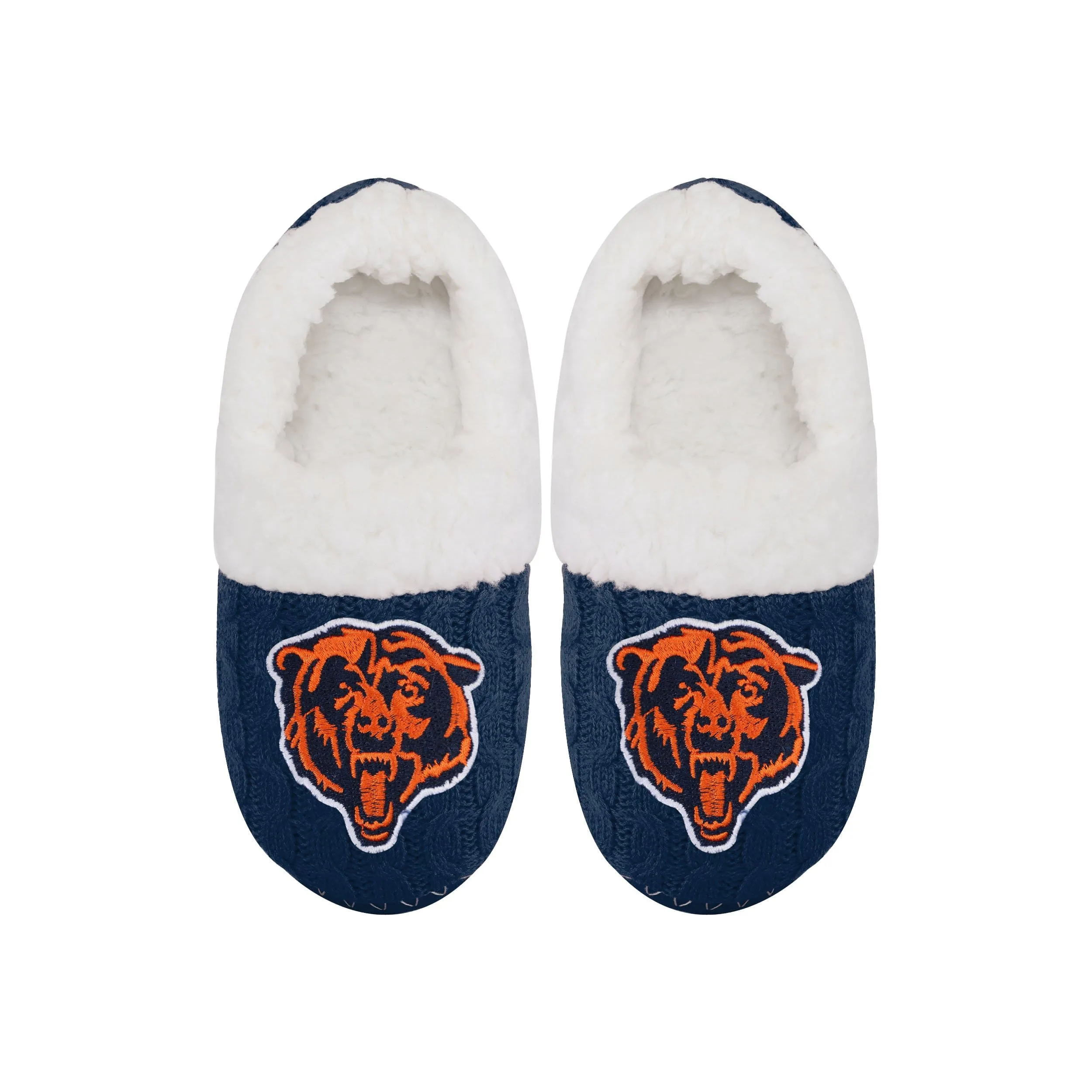 Chicago Bears NFL Womens Team Color Fur Moccasin Slippers