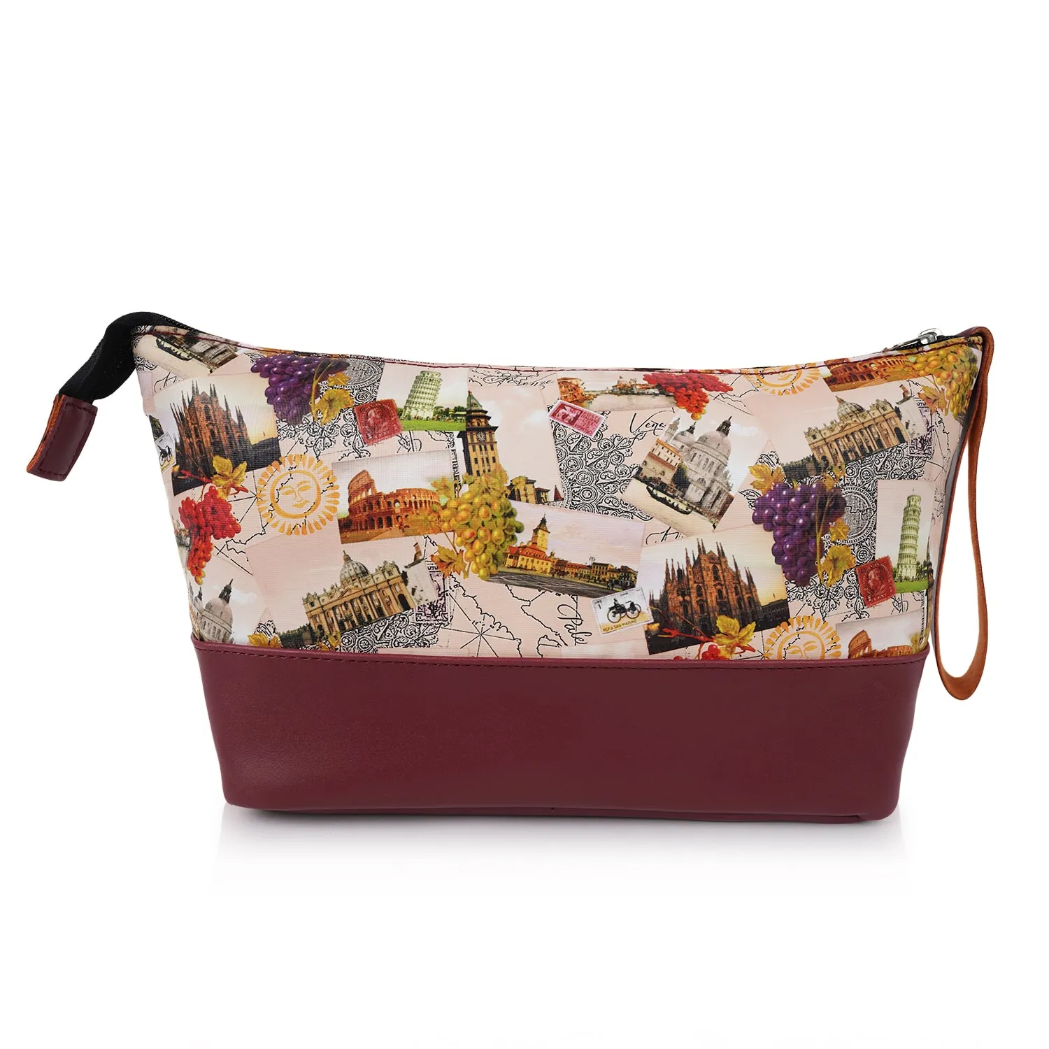 CIMONI Vegan Leather Stylish Classy Design Trendy Toiletry Travel Cosmetic Bag for Women