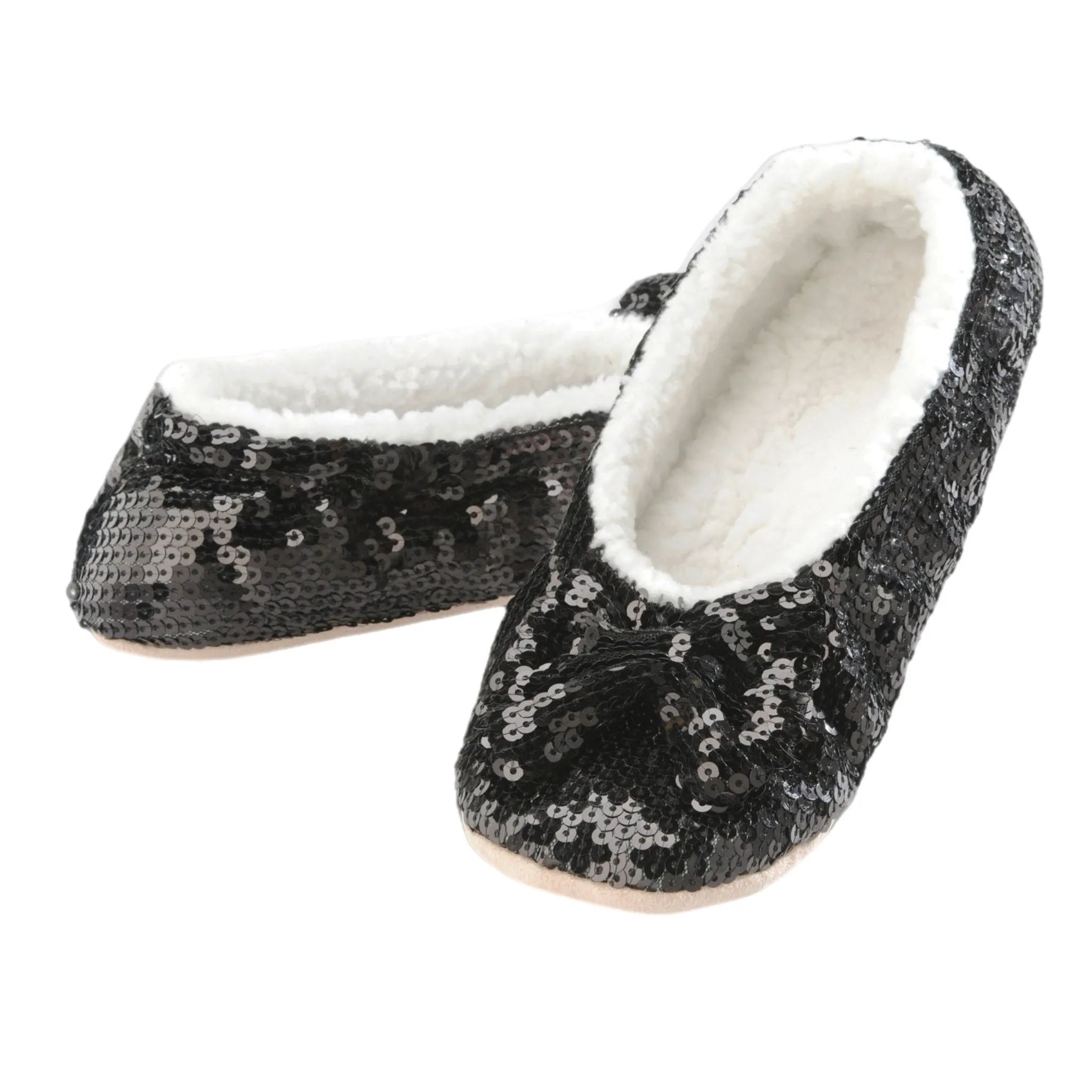 Classic Black Sequin Slippers  KIDS SIZES