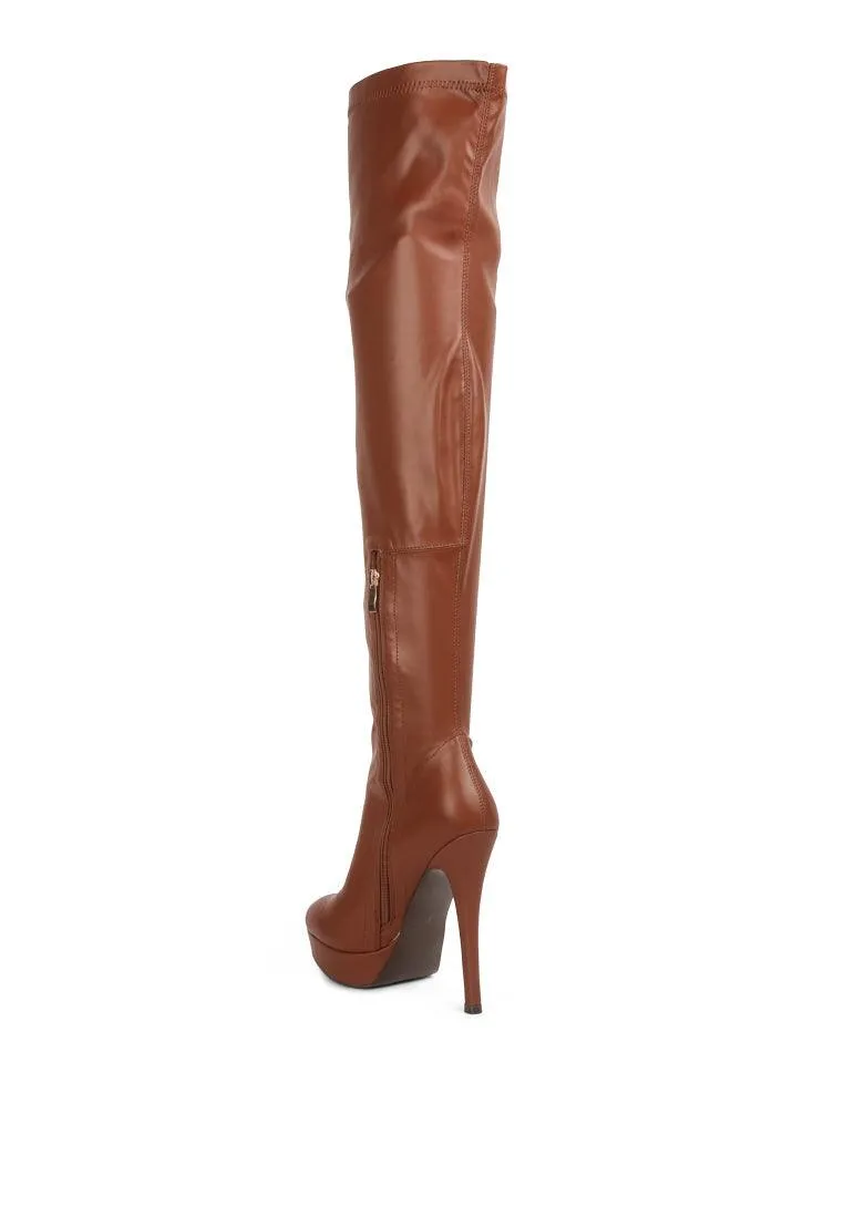 Confetti Stretch Pu High Heel Long Boots