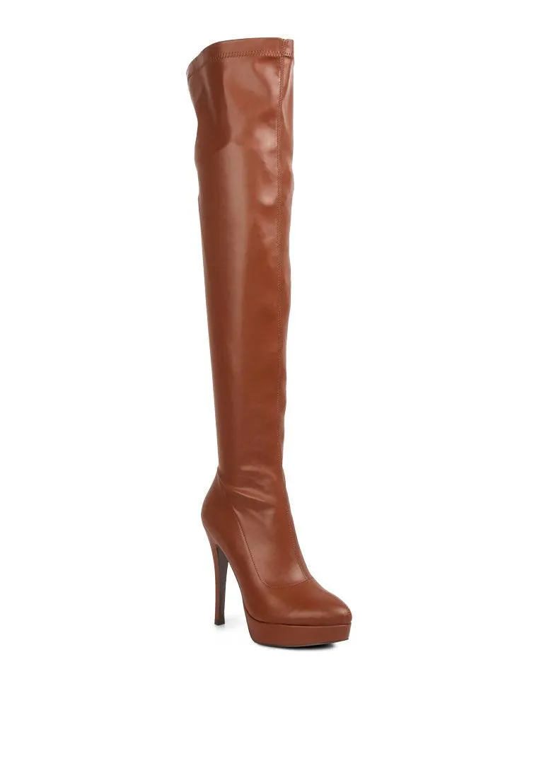 Confetti Stretch Pu High Heel Long Boots
