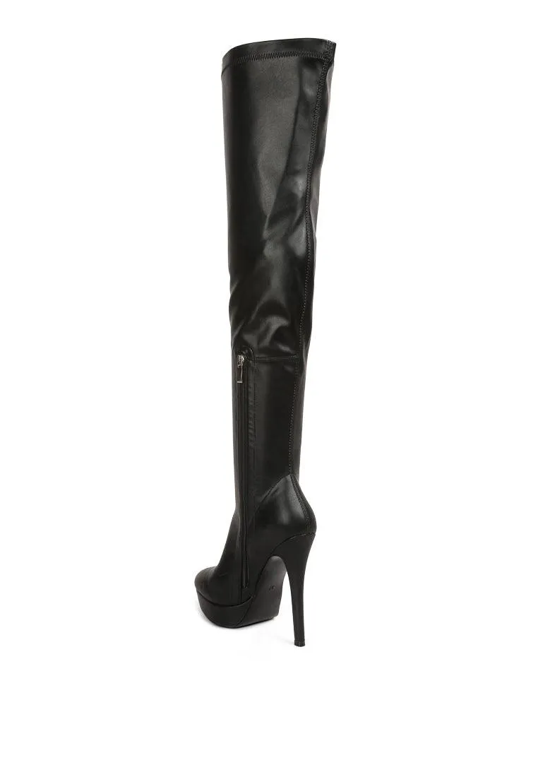Confetti Stretch Pu High Heel Long Boots