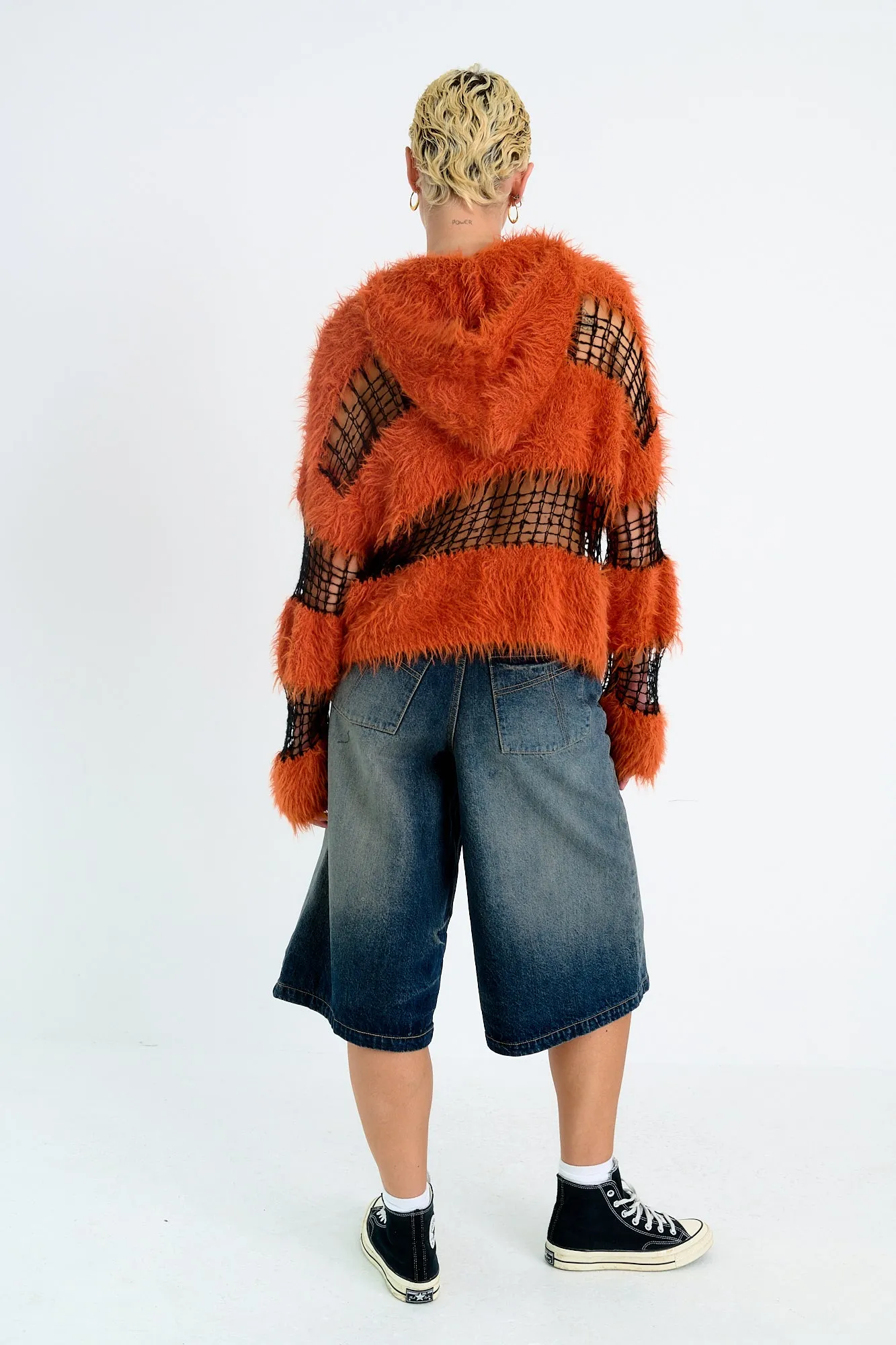 Corruption Fluffy Stripe Hoodie