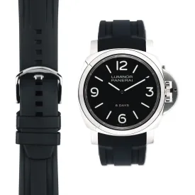 Curved End Rubber Strap for Panerai Luminor 44mm Models with Tang Buckle