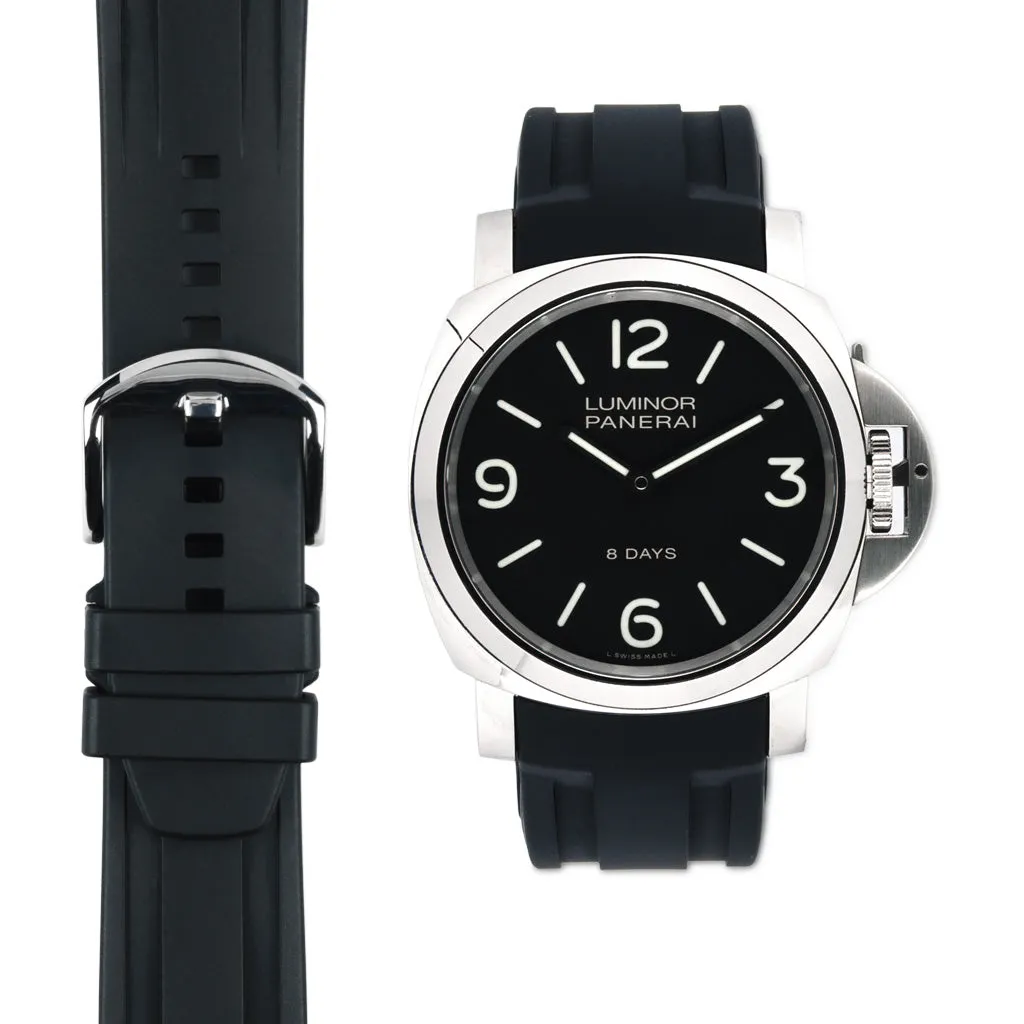 Curved End Rubber Strap for Panerai Luminor 44mm Models with Tang Buckle