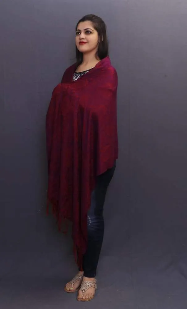 Delicate Wrap Along With Purple Base And Paisleys Looks Elegant When Team Up With Denims Or Suit.