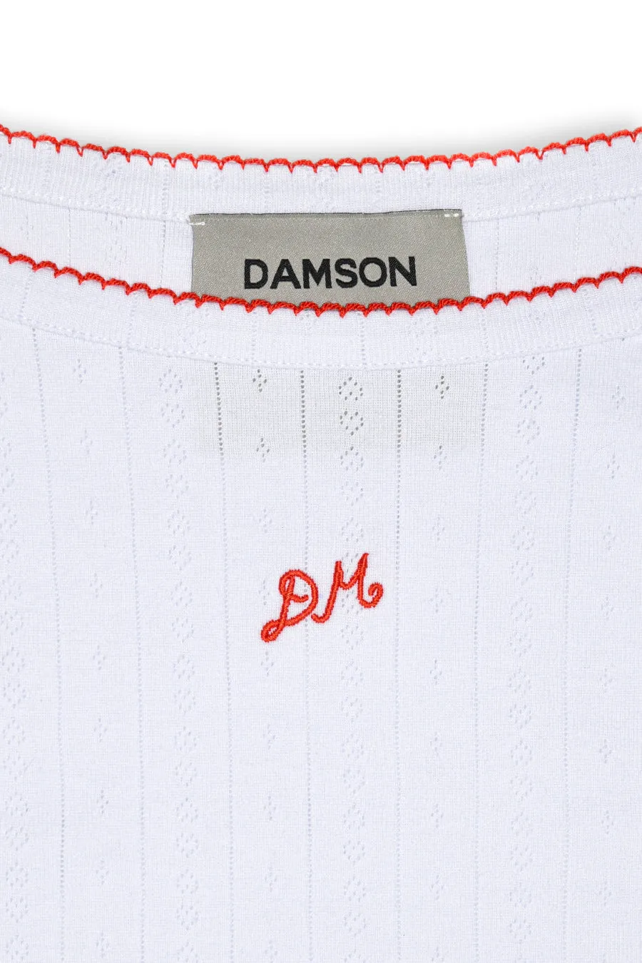 dm cami top - white pointelle