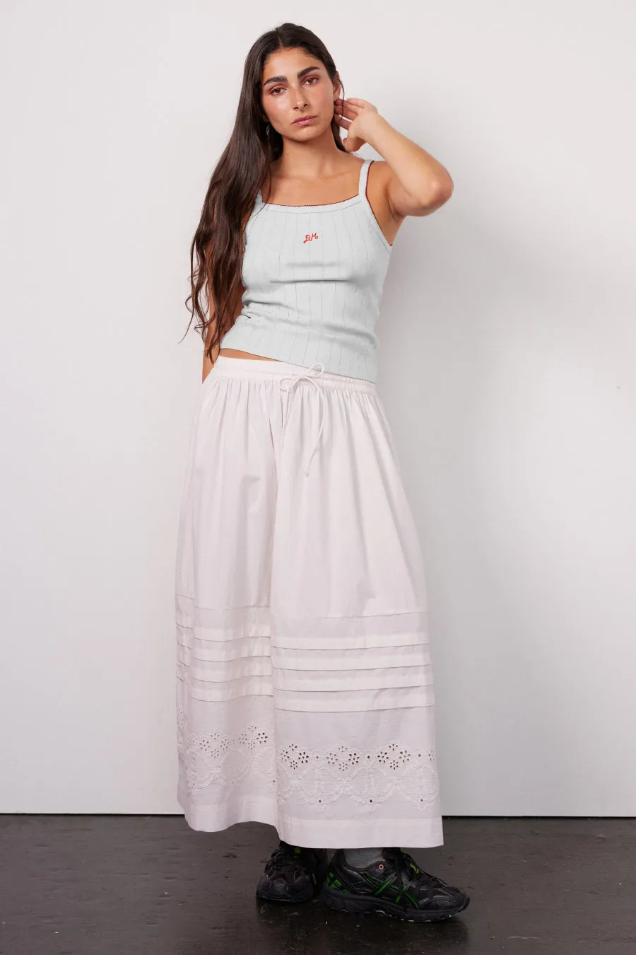 dm cami top - white pointelle