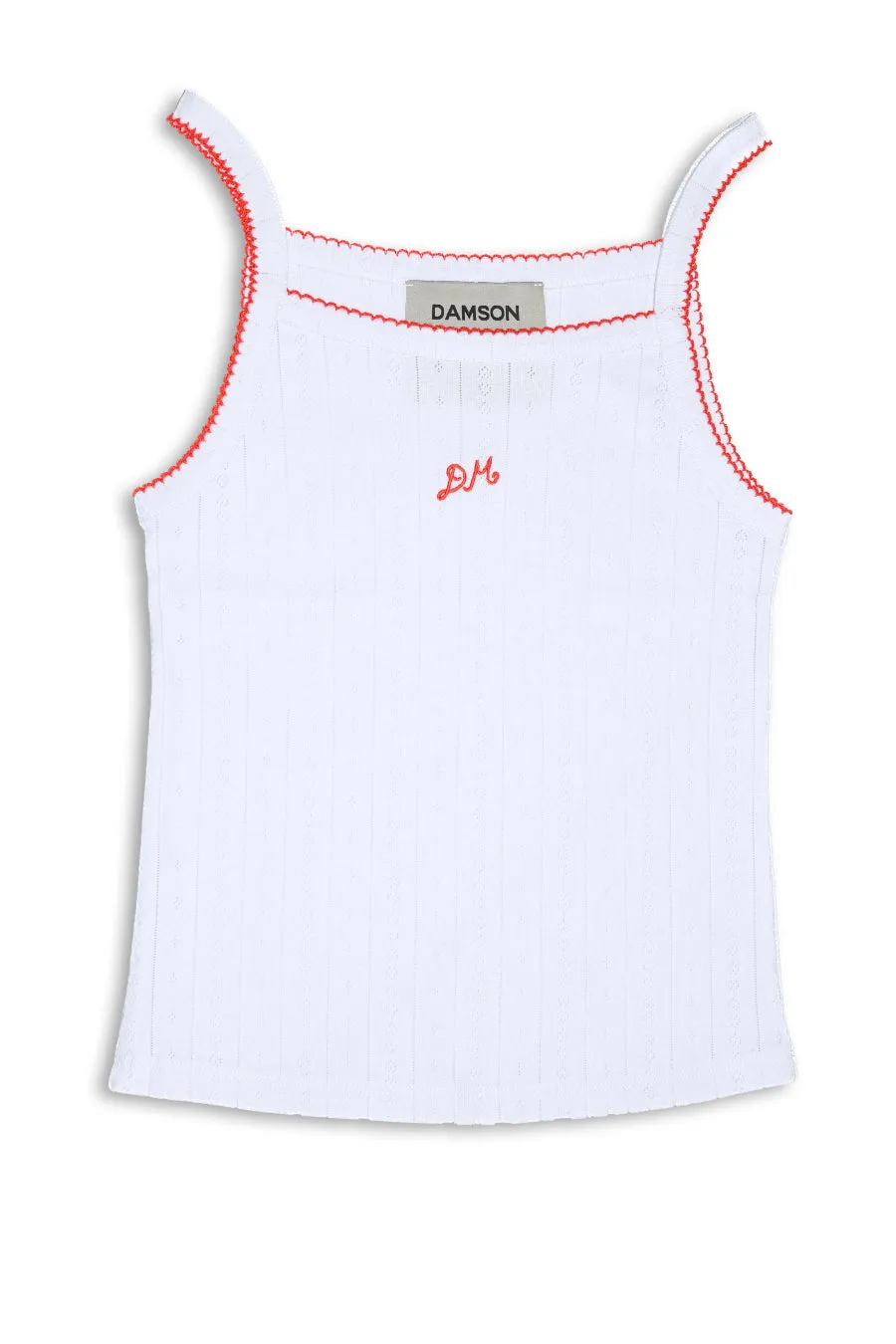dm cami top - white pointelle